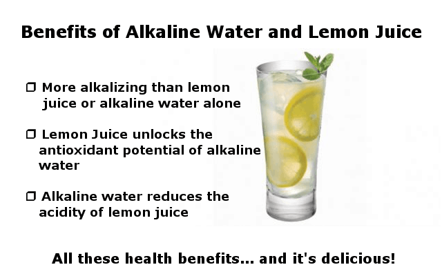 benefits of alkaline water and lemon juice infographic