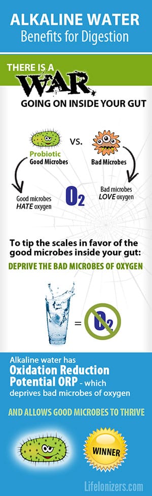 alkaline water digestive benefits infographic