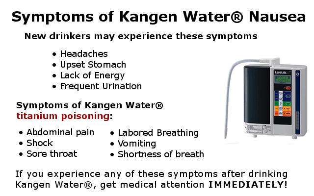 kangen water nausea vs. kangen water poisoning infographic