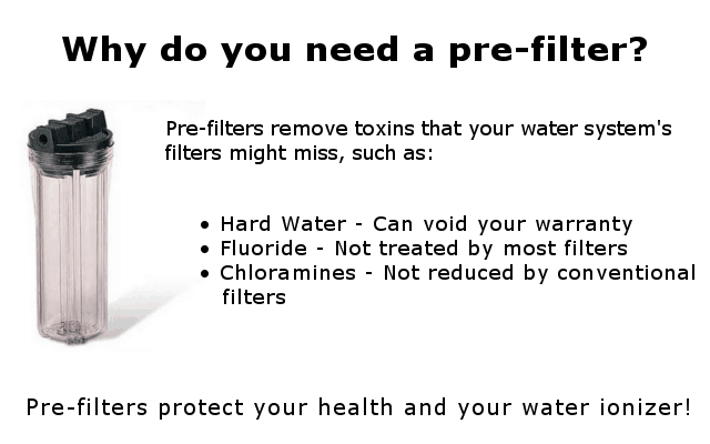 water ionizer prefilter infographic