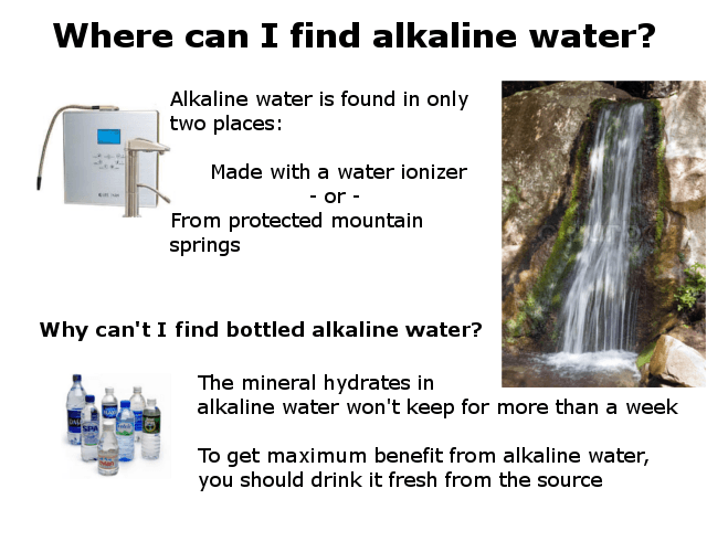 Where can I find alkaline water? Infographic